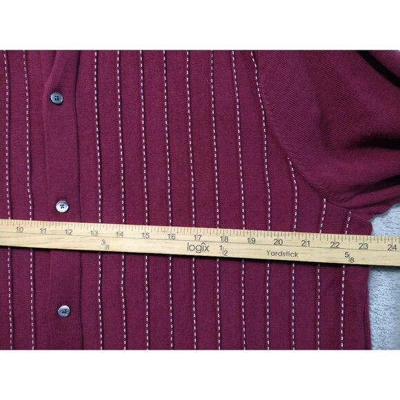 Bonobos Sweater Mens XL Red Striped Cardigan Cotton Knit Golf Casual Preppy - Picture 4 of 8